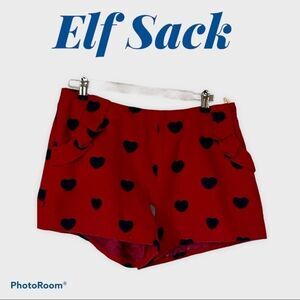 Elf Sack Red & Blue Hearts Shorts